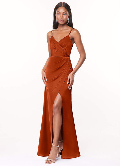 Maci stretch satijnen jurk-AZ42046032-Endgültiger Verkauf