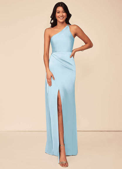 Maron Stretch Satin Dress-AZ98615643-Letzte Chance