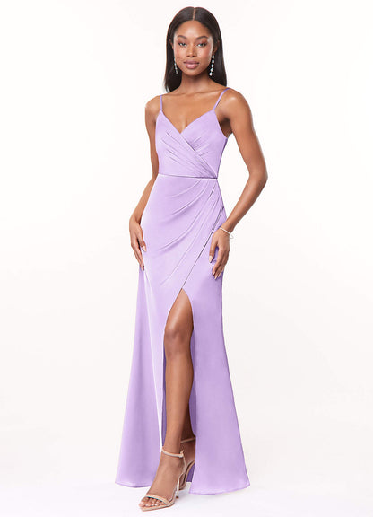 Maci stretch satijnen jurk-AZ89764400-Endgültiger Verkauf