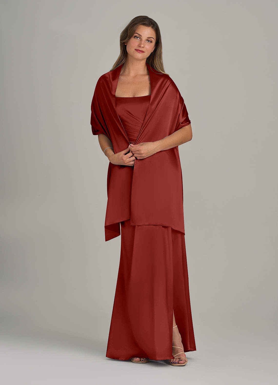 Matching Color Ireland Metallic Satin Shawl-AZ10052370-Letzte Chance