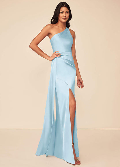 Maron Stretch Satin Dress-AZ98615643-Letzte Chance